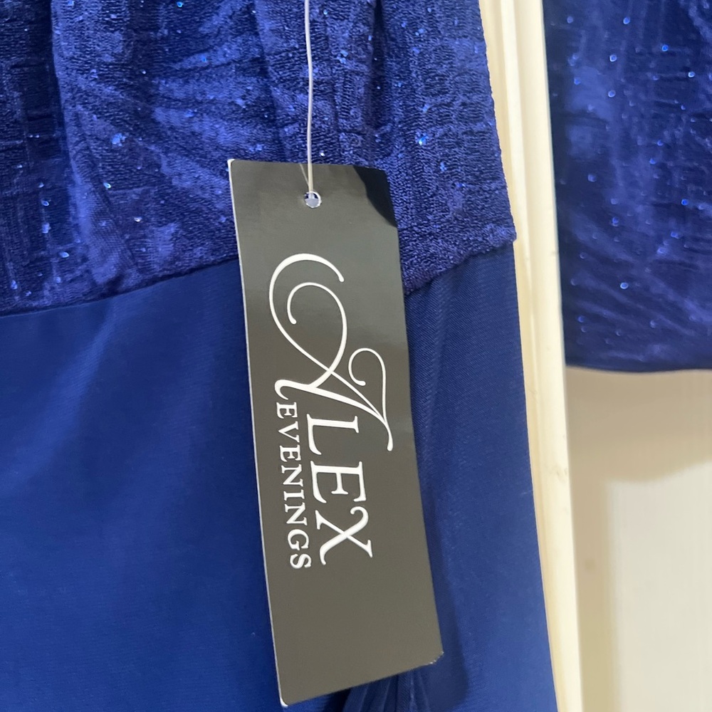 Alex Evenings 2 Piece Blue Empire Waist Bolero Dress Formal Dress Jackets Set 10 - Picture 8 of 13